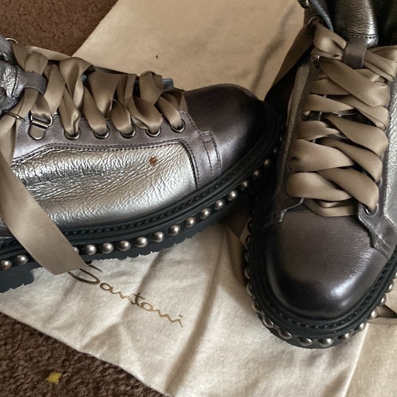 Santoni boots with studs and soft fur lining - Picture 6 of 8